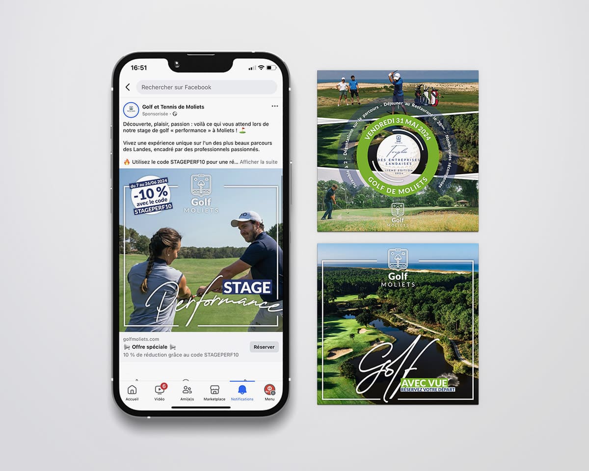 Réseaux sociaux Golf de Moliets